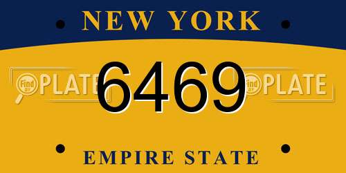 6469 New York License Plate