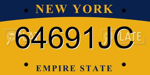 64691JC New York License Plate