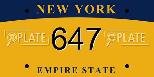 647 New York License Plate