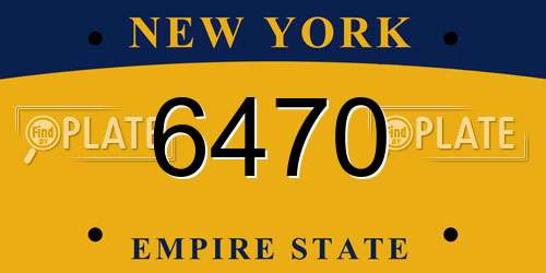 6470 New York License Plate