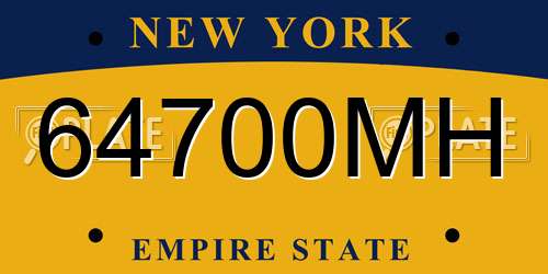 64700MH New York License Plate