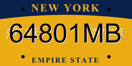 64801MB New York License Plate