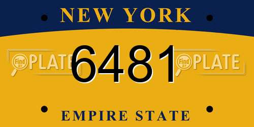 6481 New York License Plate