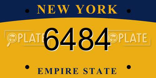 6484 New York License Plate