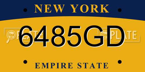 6485GD New York License Plate
