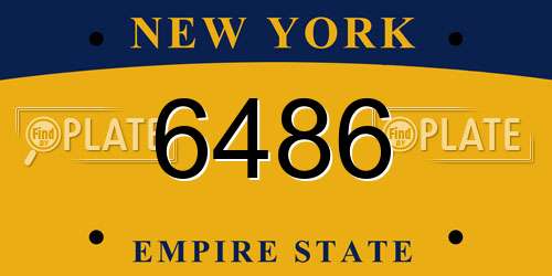 6486 New York License Plate