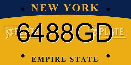 6488GD New York License Plate