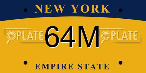 64M New York License Plate