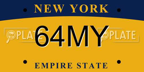 64MY New York License Plate