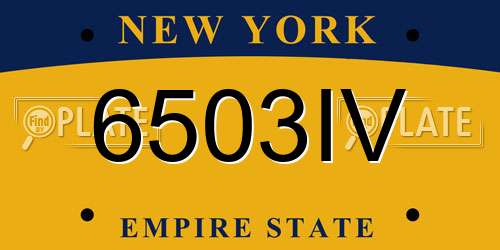 6503IV New York License Plate