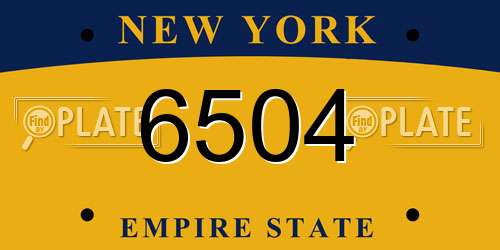 6504 New York License Plate