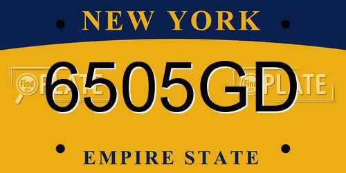 6505GD New York License Plate
