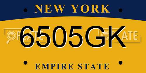 6505GK New York License Plate