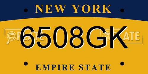 6508GK New York License Plate