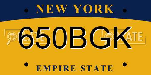 650BGK New York License Plate