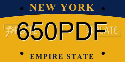 650PDF New York License Plate