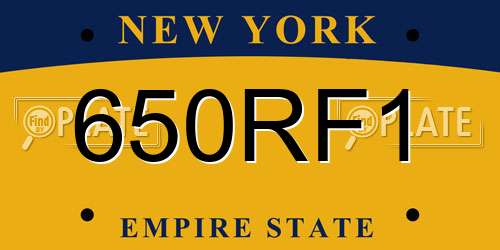 650RF1 New York License Plate
