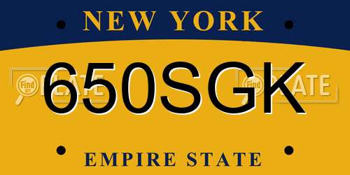 650SGK New York License Plate
