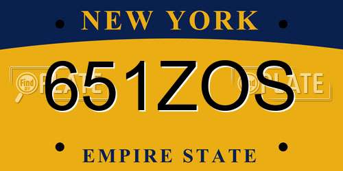 651ZOS New York License Plate