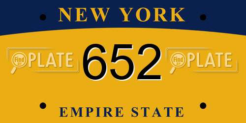 652 New York License Plate