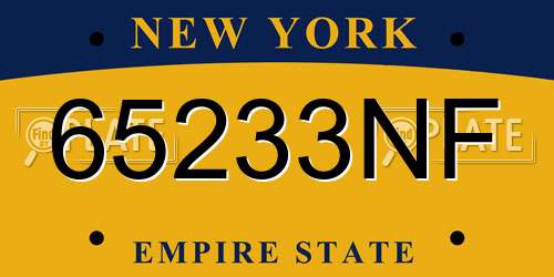65233NF New York License Plate