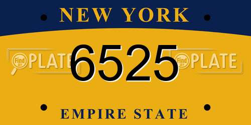 6525 New York License Plate