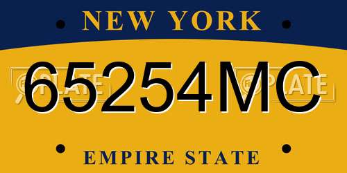 65254MC New York License Plate