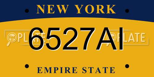 6527AI New York License Plate