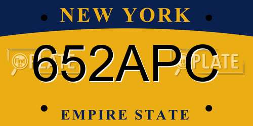 652APC New York License Plate