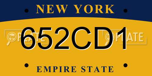 652CD1 New York License Plate