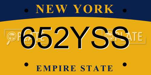 652YSS New York License Plate