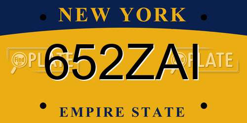 652ZAI New York License Plate