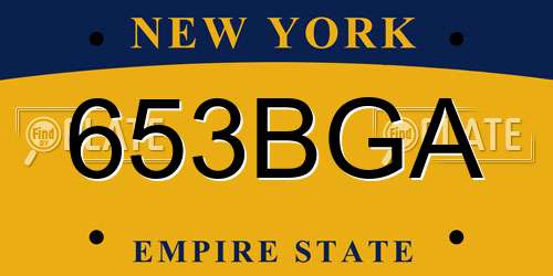 653BGA New York License Plate
