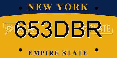 653DBR New York License Plate