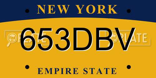 653DBV New York License Plate