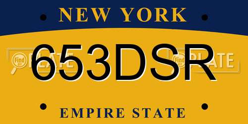653DSR New York License Plate