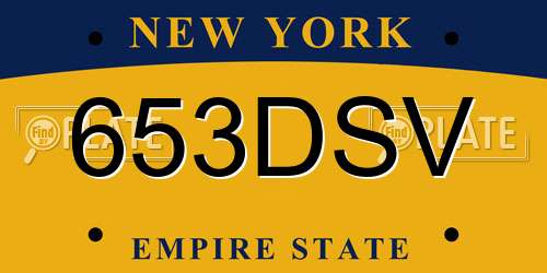 653DSV New York License Plate