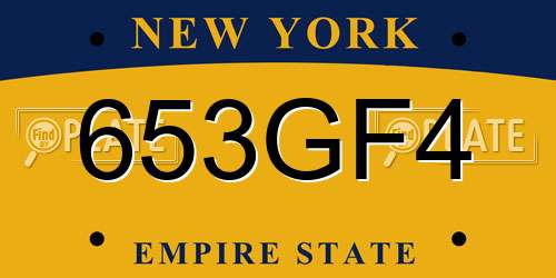 653GF4 New York License Plate