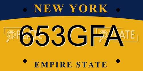 653GFA New York License Plate