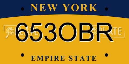 653OBR New York License Plate