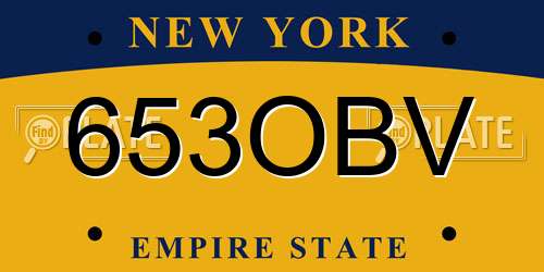 653OBV New York License Plate