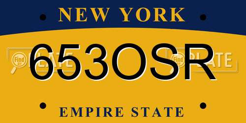 653OSR New York License Plate