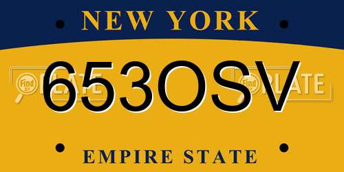 653OSV New York License Plate
