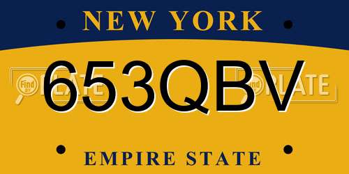 653QBV New York License Plate