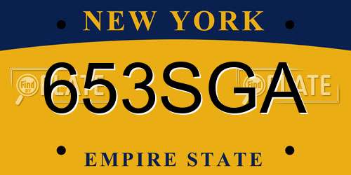653SGA New York License Plate