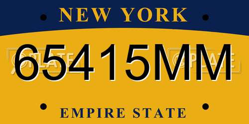 65415MM New York License Plate