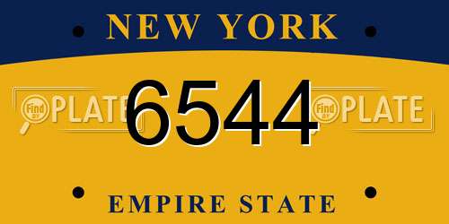 6544 New York License Plate