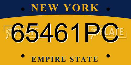 65461PC New York License Plate