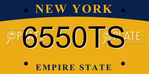 6550TS New York License Plate