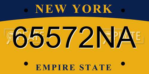 65572NA New York License Plate